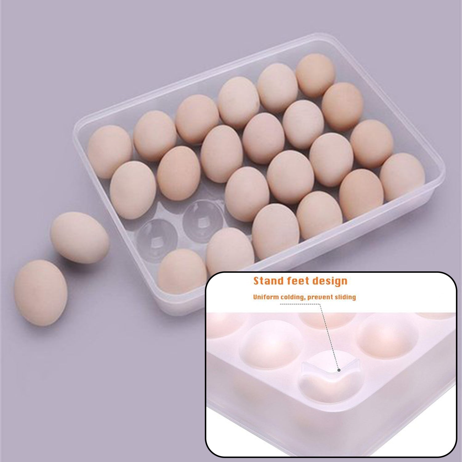 2645 24 Grids Plastic Egg Box Container Holder Tray for Fridge with Lid for 2 Dozen Egg Tray 2645 24 Grids Plastic Egg Box Container Holder Tray for Fridge with Lid for 2 Dozen Egg Tray
